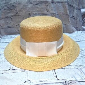 Straw Hat With White Band
